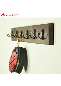 Móc gỗ màu nâu rustic treo quần áo gắn tường, kệ treo đồ trang trí Anzzar, decor phòng ngủ,móc treo quần áo, phụ kiện, giá gỗ treo quần áo-02