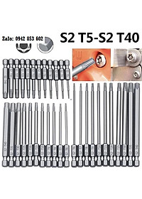 Bộ Mũi Lục Giác Hoa Thị Bắn Vít Chuôi Lục Giác  thép hợp kim S2 - Đầy Đủ Các Cỡ ( 50mm - 150mm )