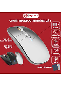Chuột không dây Bluetooth HXSJ M103 wireless tự sạc pin siêu mỏng không gây tiếng ồn cho laptop MCBook PC Tablet PAD-Hàng Chính Hãng