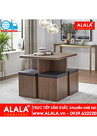 Bộ bàn ăn ALALA941 gỗ HMR chống nước - ww.ALALA.vn - 0939.622220