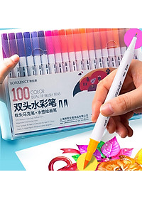 Bộ Bút lông kim 2 đầu brush dùng để vẽ, tô màu,Sketch hoặc viết calligraphy-set 48/72/100 màu Laluna- B63