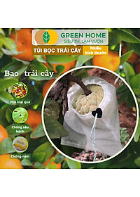 100 Túi Bọc Hoa Quả GreenHome, Ổi Bưởi Xoài Na Mướp (Có Nút Cài), Sử Dụng 3-5 Năm, Nhiều Kích Thước