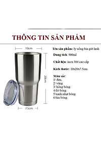 Mô tả sản phẩm Ly uống YETI giữ lạnh inox cao cấp