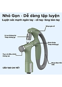 Màu Xanh Lá - Kìm Bóp Tay Pro Đếm Số Điện Tử Dụng Cụ Tập Gym Tập Cơ Bắp Cổ Tay Tại Nhà Chỉnh Lực 10-100kg Hãng Amalife