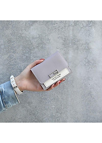 Bóp ví nữ mini gấp gọn cầm tay nút bấm chữ nhật cách điệu thời trang - Hàng cao cấp