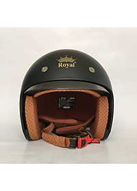 Nón bảo hiểm 3/4 kính âm Royal M139 Đen nhám cao cấp Lót tháo rời, che hết mặt