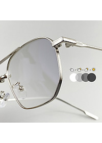 Kính Mắt Đổi Màu Khi Đi Nắng, Mắt Trắng Khi Trong Nhà, Chống Nắng, Bảo Vệ Mắt, Có Đủ Độ Từ 0 Đến Cận, Viễn, Loạn, Mắt Vuông Vừa, Khung Ngang, Gọng Kim Loại - BLUE LIGHT