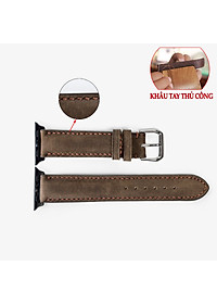 Dây đồng hồ dành cho AW da bò Vintage D116 - Hàng khâu tay thủ công cao cấp