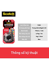 Băng keo hai mặt dùng trong nhà và ngoài trời Scotch 3M siêu dính 414 - Độ bền cao, dính tốt trên bề mặt được sơn.