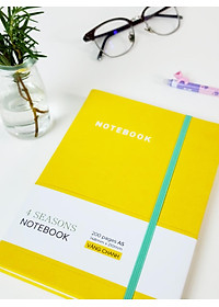 Sổ Bìa Da A5 - Kẻ Ngang 200 Trang 80gsm - 4 Seasons - The Sun 02 - Màu Vàng Chanh