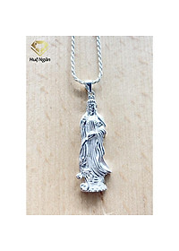 Mặt đeo dây chuyền bạc Ý 925 Huệ Ngân - Phật bà quan âm PP1776