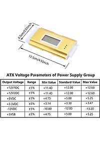 Bộ Test Nguồn Máy Tính ATX Chân Cắm 20 + 24 Pin Màn Hình Hiển Thị LCD Có Cảnh Báo Bằng Âm Thanh