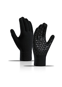 Găng tay len cảm ứng dùng điện thoại chống trơn trượt dày ấm thích hợp cả nam và nữ