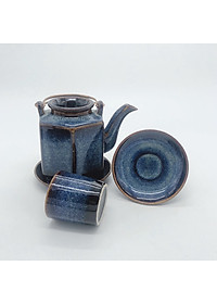 Bộ ấm chén / Bộ bình men hỏa biến lục giác