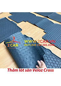 Thảm sàn, Thảm lót sàn xe Toyota Veloz Cross 2022 2023 cao su đúc, vân tổ ong, không mùi, MẪU NISSIN