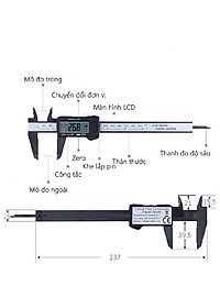 thước kep điện tử sợi carbon 0-150mm