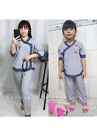 Đồ Lam Đi Chùa # Tim Phối # Đồ Bộ Nữ Mẹ Và Bé # Quần Áo Bé Gái