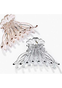 Kẹp càng cua size to 8 răng trong suốt kiểu Hàn Quốc KAH147 - Hồng