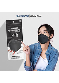 Khẩu Trang Y Tế Hàn Quốc Chính Hãng ANYGUARD KF94 Lọc Bụi Mịn PM2.5, 4 Lớp Ngăn 99% Vi Khuẩn, An Toàn Cho Da Nhạy Cảm, Combo 15 cái Màu Đen