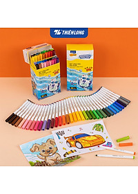 Bút Lông Màu Thiên Long Fiber Pen Washable SWM-C006 - 36 Màu- Viết Được Nét Mảnh Nét To- Mực rửa được