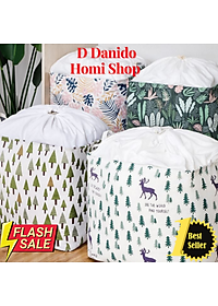 Túi vải Canvas đựng quần áo - Sọt đựng đồ túi chăn 100L cao cấp gấp gọn, chống thấm nước - Giỏ đựng đồ, chăn mền  - Chính hãng D Danido