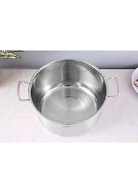 Bộ Nồi Xửng Hấp inox 430 Cao Cáp Fivestar H.T Cook Bếp Từ 1 Đáy Nắp Kính , tặng 1 vá canh 26cm | 28cm | 30cm | 32cm