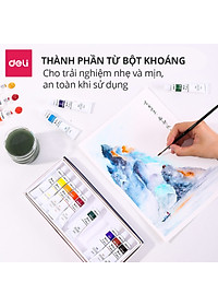 Màu Nước Dạng Tuýp Deli - 12 Màu/18 Màu/24 Màu - 73850 / 73851 / 73852