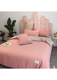Bộ Chăn Ga Gối Cotton Tici LIDACO - Hồng Phấn Ga Be