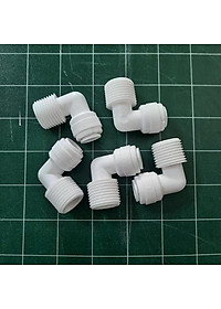 Co vuông ren ngoài phi 21 ra dây 10mm - co cút máy lọc nước - nhựa an toàn - không ố vàng