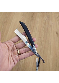 Dao Cạo Râu Tóc Mặt Tỉa Chân Mày Cán Gỗ Sơn Đen Bọc Thép  Đa Năng Tặng Kèm 10 Lưỡi Cạo
