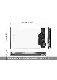 Hộp đựng ổ cứng di động 2.5 inch USB 3.1 Gen 2 ORICO 2139C3-CR - Hàng chính hãng