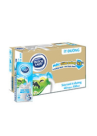 Thùng 48 Hộp Sữa Tươi Tiệt Trùng Dutch Lady Cô Gái Hà Lan ít đường 180ml
