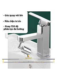 Đầu nới vòi nước xoay 720 độ lắp vòi nước chậu rửa bắt bồn rửa mặt lavabo với 2 chế độ nước chảy