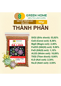 Đá Nham Thạch Lava GreenHome, Bao 500GR, Giá Thể Cho Thủy Sinh, Bonsai, Xương Rồng Màu Đỏ, Đen, Sạch Bụi
