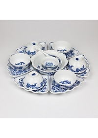 Bộ đồ ăn hoa mặt trời Bát Tràng men khử - Khử sạch chì và kim loại nặng