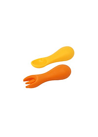 Bộ thìa nĩa tập ăn silicon cho bé Palm Grasp Marcus & Marcus, từ 12 tháng