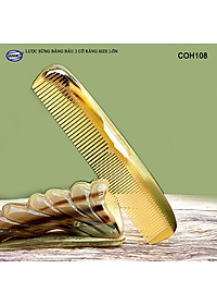 Lược sừng xuất Nhật (Size:XL- 19cm) COH108 - Lược bằng đầu 2 loại răng - Chăm sóc tóc