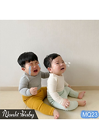 Quần cotton cao cấp cho bé sơ sinh, dáng cạp cao giữ ấm bụng, chất mềm mịn siêu đẹp, có lựa chọn lót lông mịn ấm | MQ23