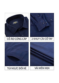 Áo Sơ Mi Nam Công Sở Trung Niên Dài Tay Thương Hiệu Anton Xanh Tím Than Họa Tiết Kẻ Caro Chìm – YAT201