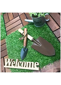 Xẻng làm vườn (8.5 X 28cm) cán gỗ nhỏ gọn tiện dụng Echo Metal - Hàng nội địa Nhật Bản.