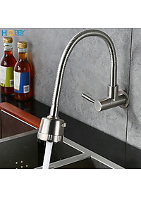 Vòi rửa bát gắn tường inox 304 tăng áp dòng lạnh Hobby Home Decor XGT1