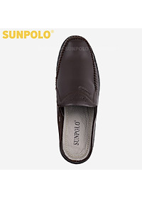 Dép Sục, Dép Sapo Nam Da Bò SUNPOLO SPO293 Bền đẹp (Đen, Nâu)