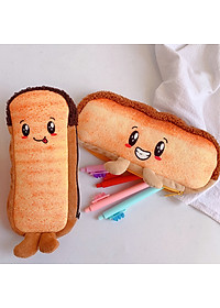 Túi Đựng Bút Hình Bánh Mì Nhồi Bông Sáng Tạo Vui Nhộn Sức Chứa Lớn - Hàng Chính Hãng