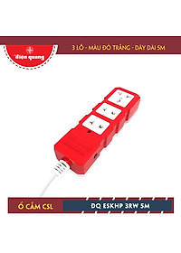 Ổ cắm công suất lớn Điện Quang ĐQ ESKHP 3RW 5M (3 lỗ, màu đỏ trắng, dây dài 5m)