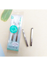 Hộp 2 nhíp inox cao cấp nhổ tỉa lông mày Kai (1 nhíp đầu to & 1 nhíp đầu nhỏ) tặng thun buộc tóc 10g