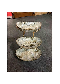 Khay đựng bánh kẹo hoa quả bằng sứ xương cao cấp vân đá sang trọng