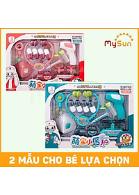 Bộ đồ chơi bác sĩ khám bệnh cho trẻ em bé gái màu hồng, bé trai màu xanh nhập khẩu.