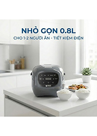 Nồi Cơm Điện Sứ Dưỡng Sinh Mishio MK365 lòng sứ nguyên chất 0.8L không chứa chất chống dính - Hàng chính hãng