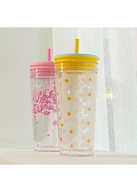 Ly nhựa 2 lớp có ống hút LocknLock Bucket Cold Cup with Straw HAP520 580ml