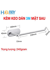 Móc treo cuộn giấy dài khăn tắm inox 304 mẫu dán Hobby home decor G10